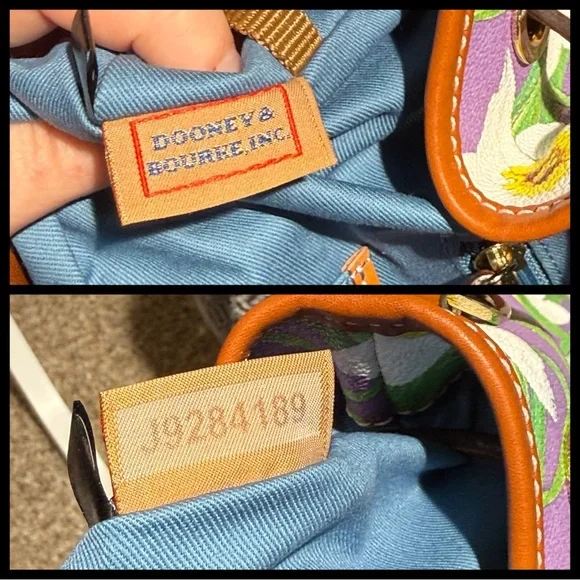 Dooney & Bourke Botanical Daffodil Drawstring Bucket Bag & Wristlet Set - Purple - Picture 15 of 16